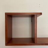Varnished wooden wall shelf, 1960s