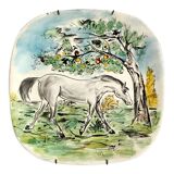 Decorative horse plate signed from the 60s-70s