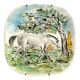 Decorative horse plate signed from the 60s-70s