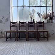 Set 4 chaises rustiques chêne De puydt, Belgique 1970