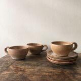Lot de 3 tasses à café en grès marbré
