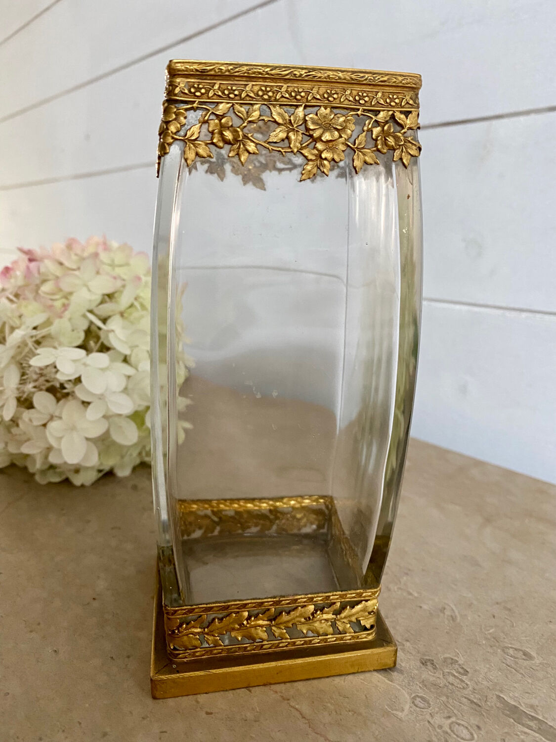 Vase en verre et laiton années 30