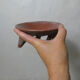 Ancient tripod bowl in terracotta pre-columbian art