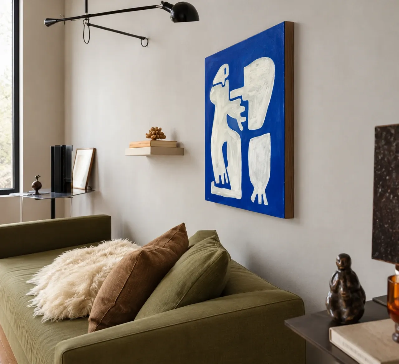 Canvas painting "Happy men" off-white