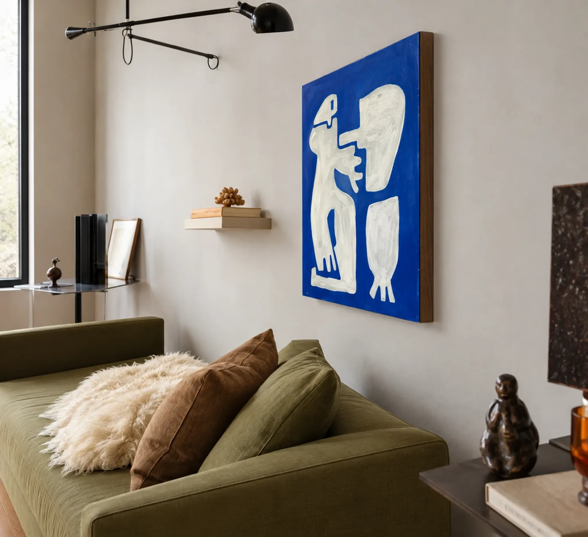 Peinture sur toile "Happy men" off-white