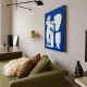 Canvas painting "Happy men" off-white