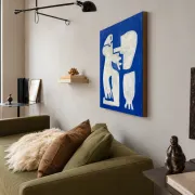 Peinture sur toile "Happy men" off-white