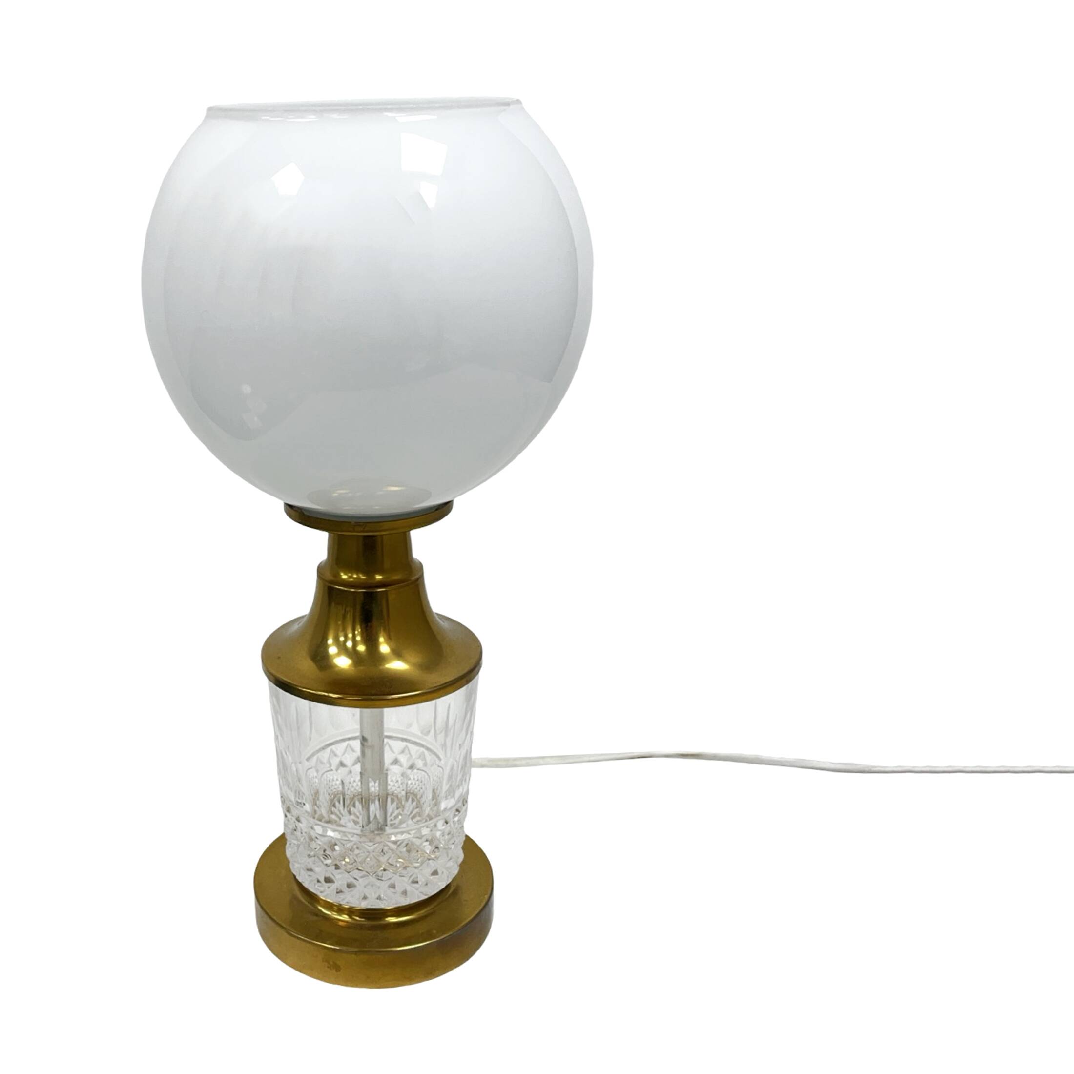 AKA Leuchten – Crystal and Brass Table Lamp, Germany, 1970s, Mid-Century Mo