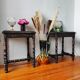 Pair of old Jacobean style sofa ends