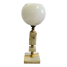 Onyx and brass lamp with opaline globe