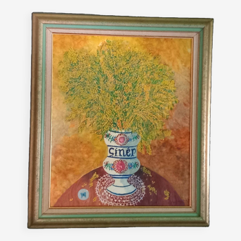 Oil on canvas signed-still life