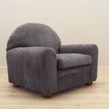 Grey velour armchair, Italian design, 1980s, production: Italy