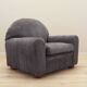 Grey velour armchair, Italian design, 1980s, production: Italy