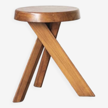 Elm wood stool 'S31' by Pierre Chapo, France, 1974