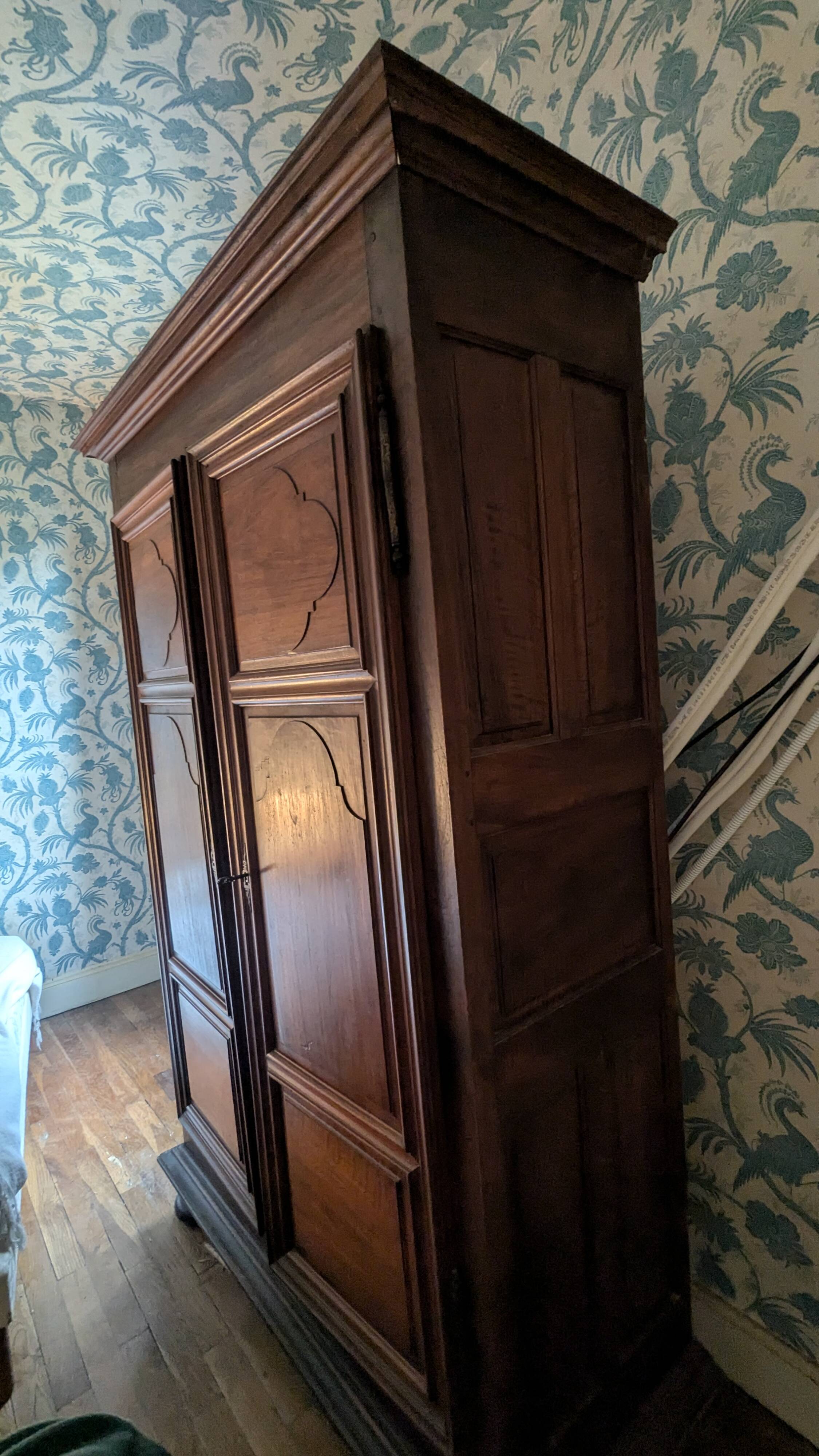 Large French provincial wardrobe in Louis XV style