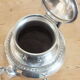 Coffee service 3 pieces old empire style in silver metal
