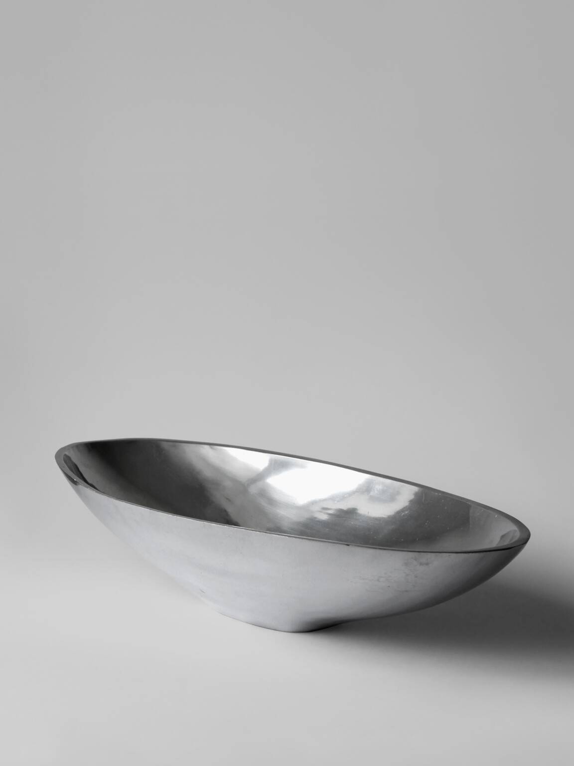 Polished Aluminum Contemporary Large Deep Bowl