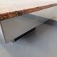 Vintage granite, chrome metal and black melamine coffee table with bar