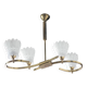 Vintage brass suspension with thick milk glass globe, brass chandelier.