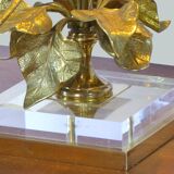 Table lamp with gilded brass foliage