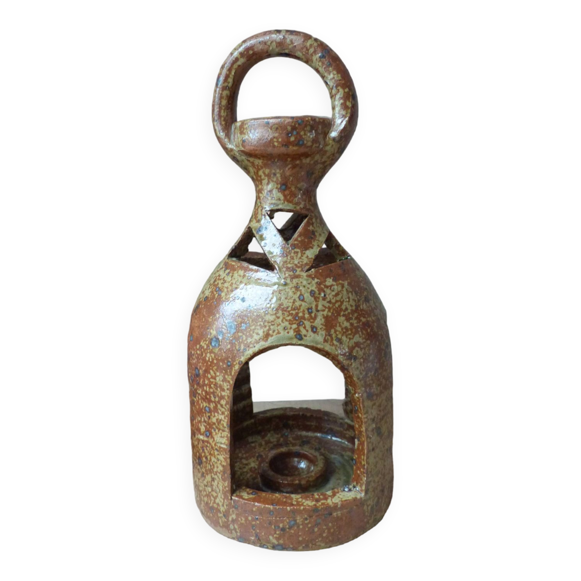 Old candle holder lantern in pyrite sandstone, decorative lantern
