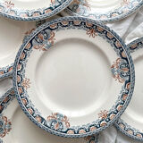 6 flat plates in ironstone "Diderot" Longwy