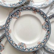 6 assiettes plates terre de fer « Diderot » Longwy