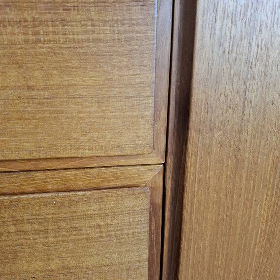 Teak sideboard with drawers and hinged doors – Scandinavian mid-century modern design, 1960s