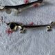 Set of 6 silver metal dachshund knife rests