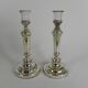 Set of 2 mercury candlesticks, circa 1900 (poor man's silver)