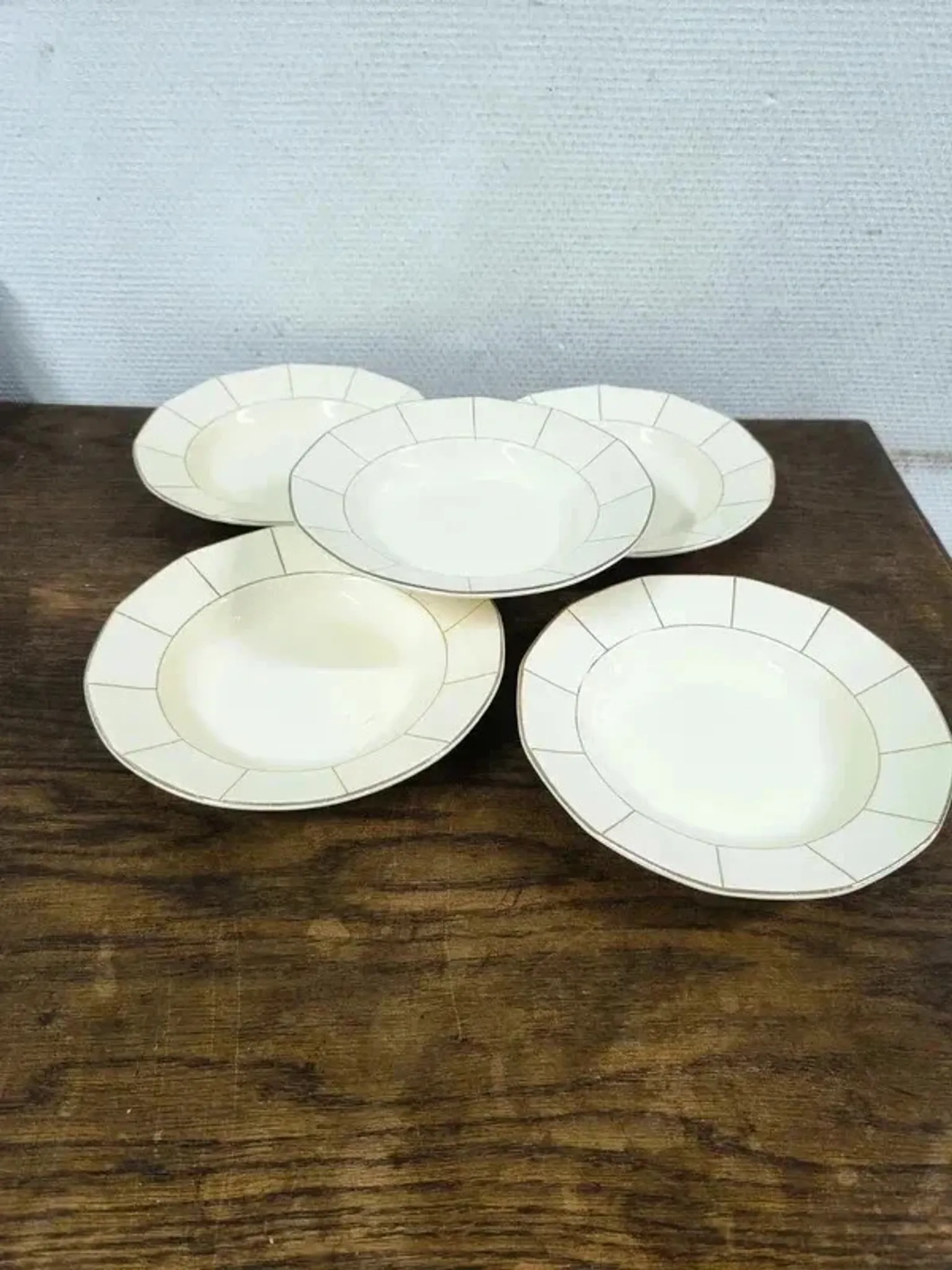 Set of 5 vintage Sarreguemines deep plates (Decor 5094) - Ø 23 cm