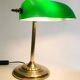 French banker lamp made of green opaline glass.