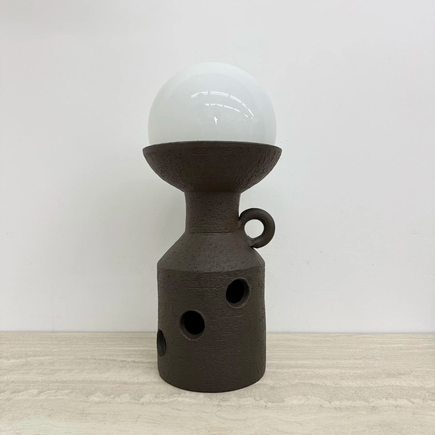 Large Doria Leuchten ceramic table lamp / floor lamp, 1970s