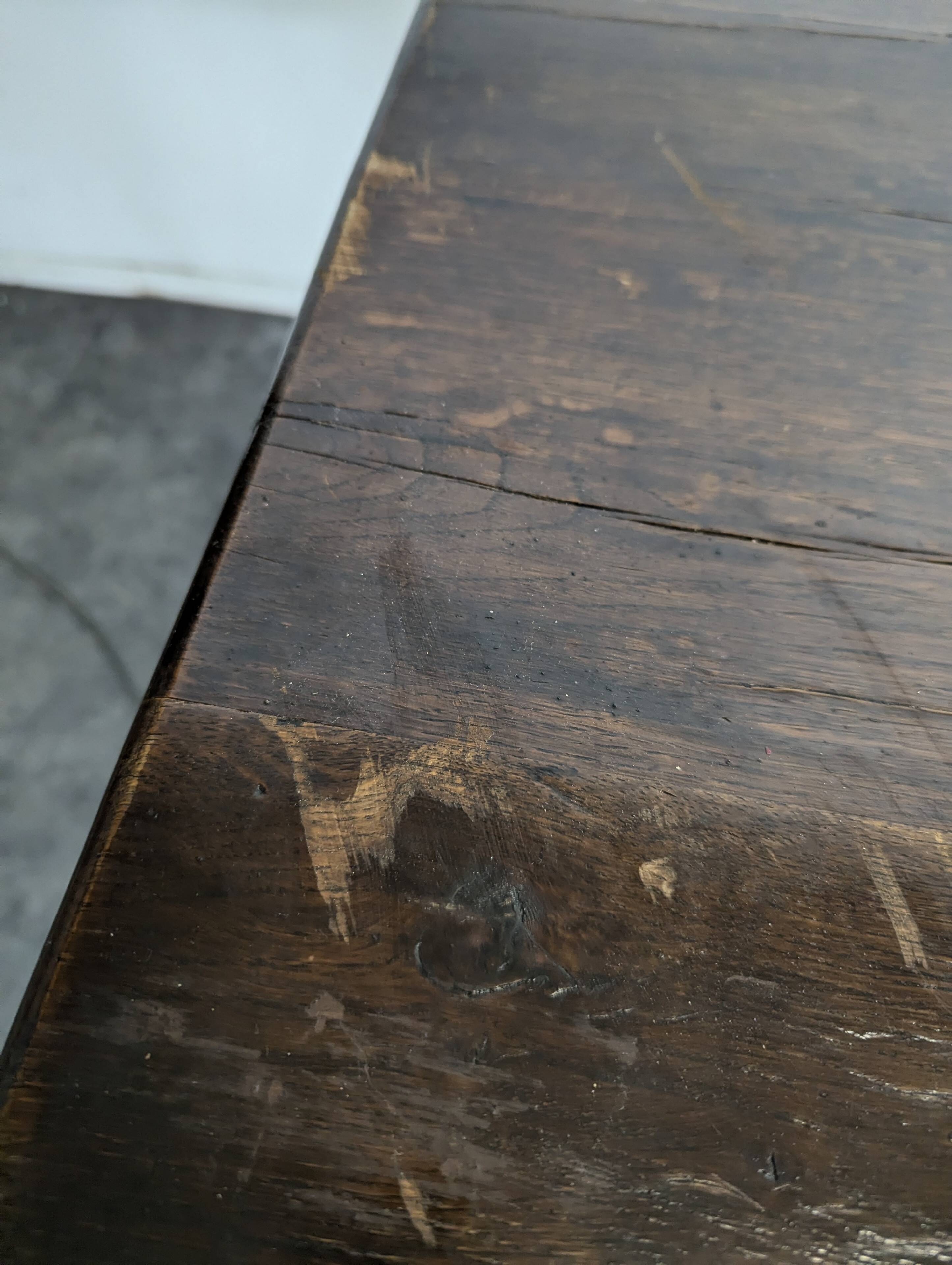 19th-century solid oak monastery table