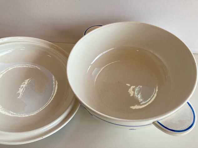 Vintage faience soup tureen Salins