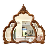 Beveled carved wooden mirror 120x103 vintage