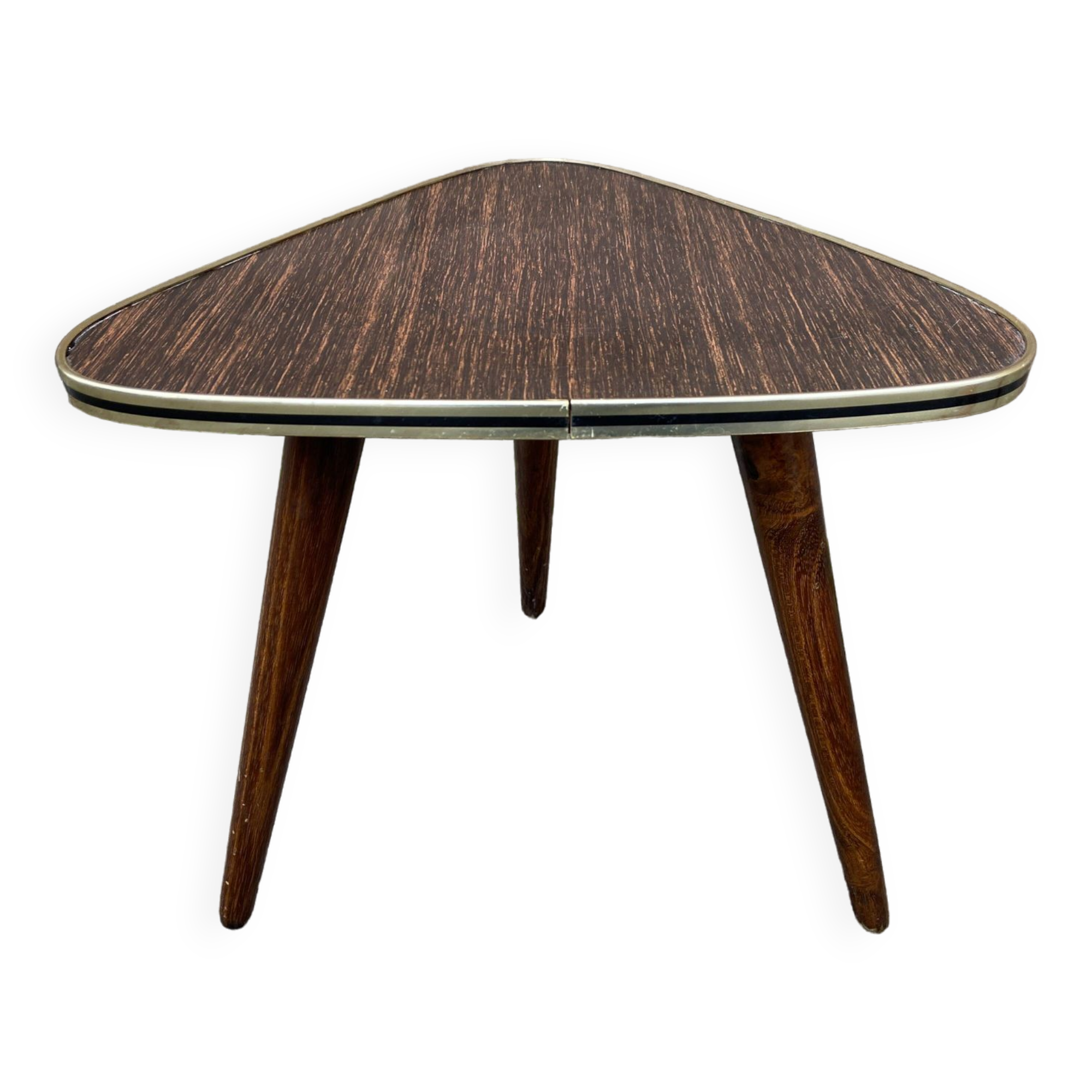 guéridon formica petite table basse vintage tripode porte plante midcentury 50s