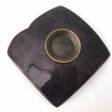 Brown and White Lacquered Copper Ashtray / Vide-Poche by Del Campo, Italy