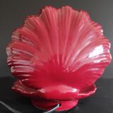 Burgundy ceramic shell lamp