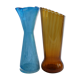 Duo de vases vintages italiens en verre soufflé