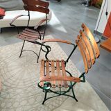Chair for winter garden or veranda, early 20th, teak and wrought iron