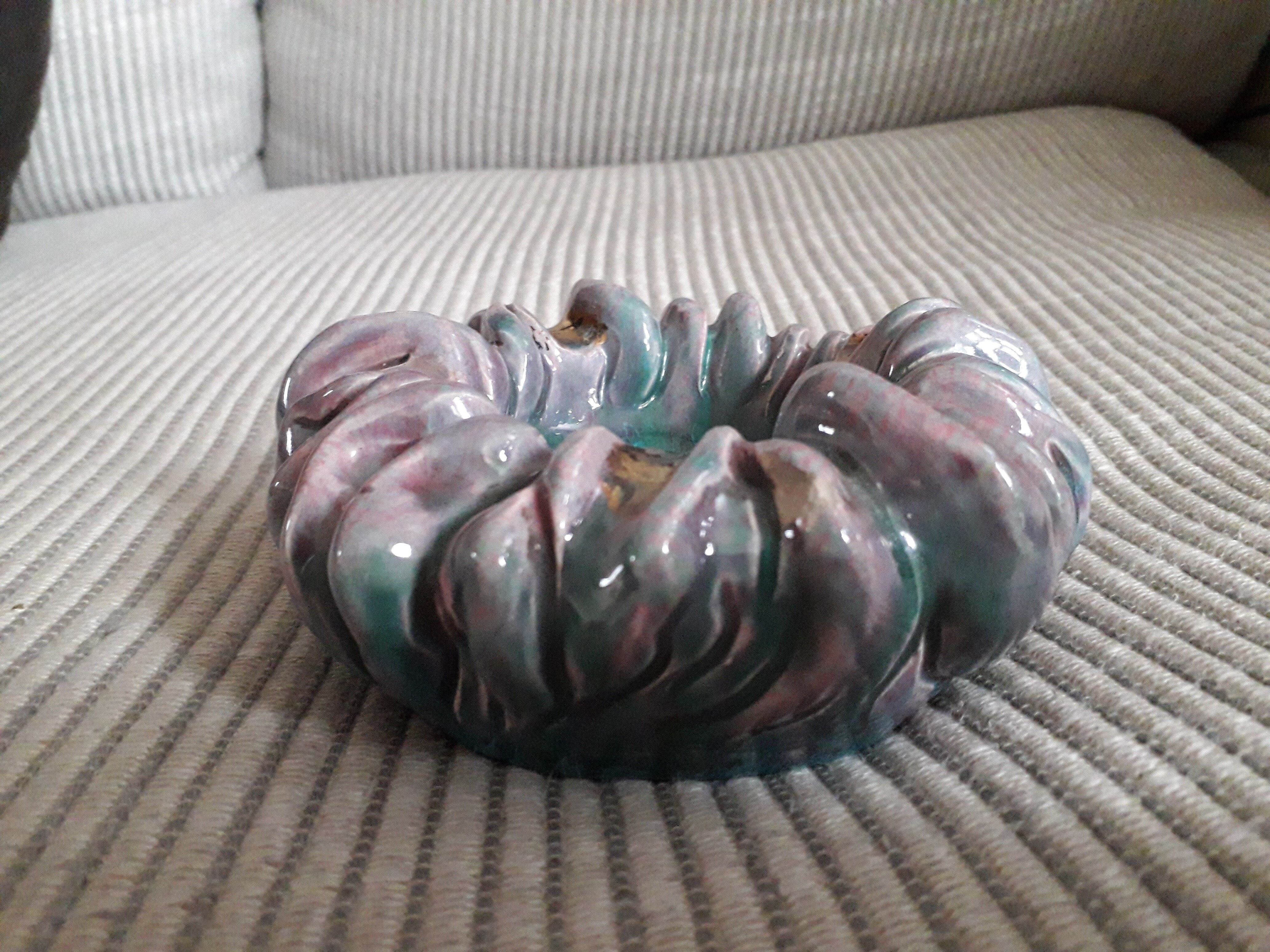 Vintage ceramic ashtray signed