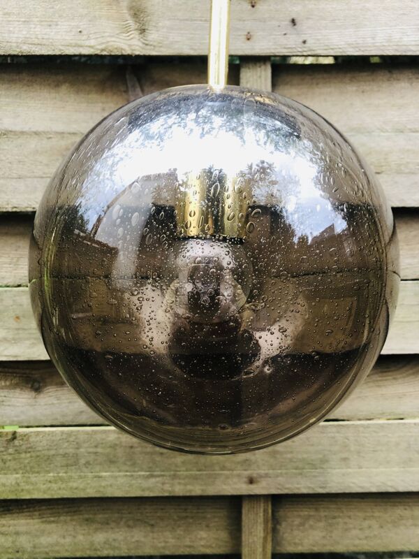 Suspension en verre jaune de Biot années 70