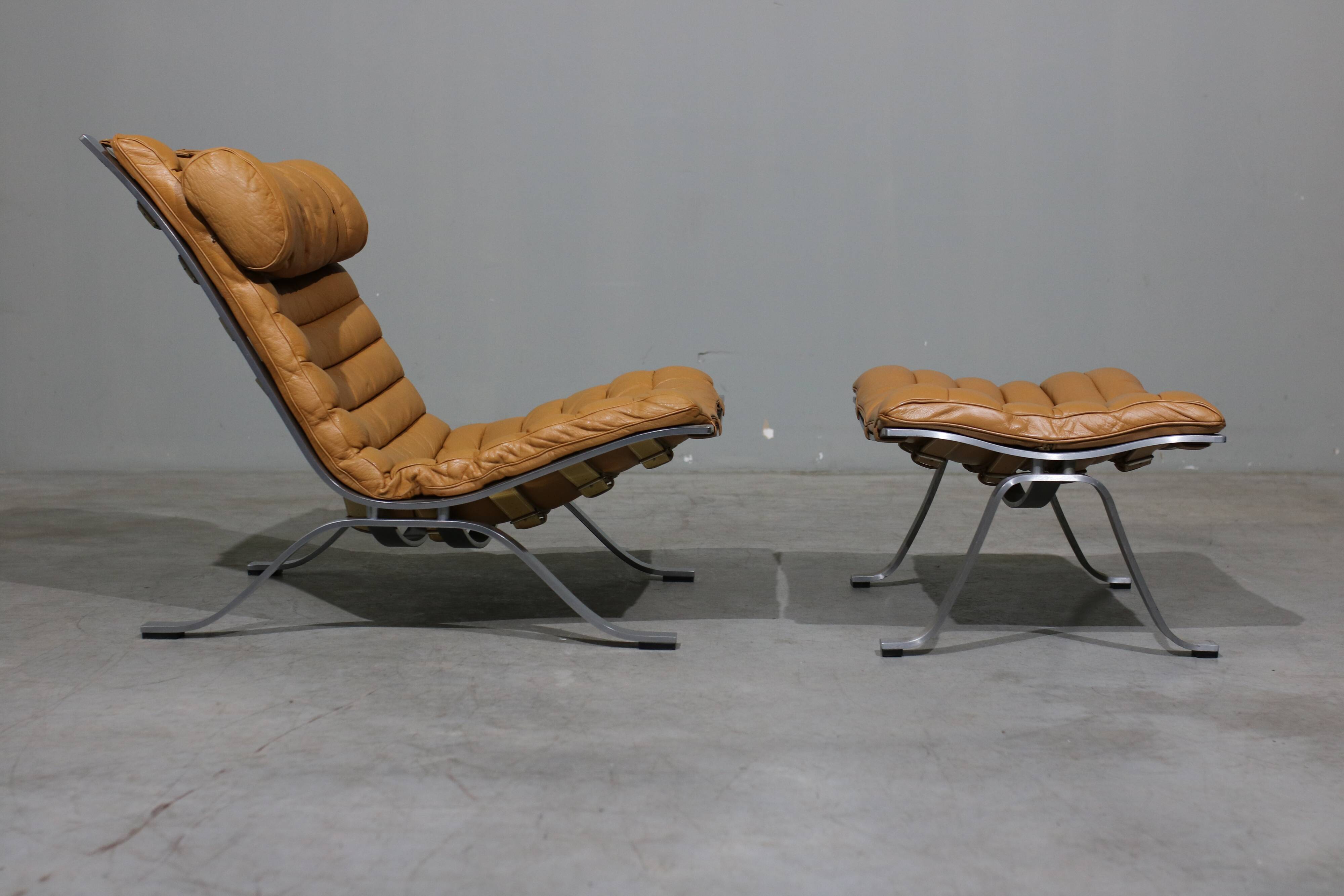 Lounge Chair and Ottoman from Arne Norell Ab, 1960s