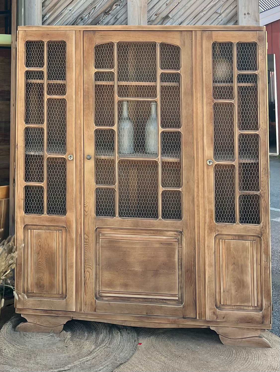 Antique solid oak wardrobe: dresser / bookshelf
