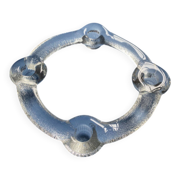 Pukeberg Scandinavian vintage glass candle holder from the 70s - large model