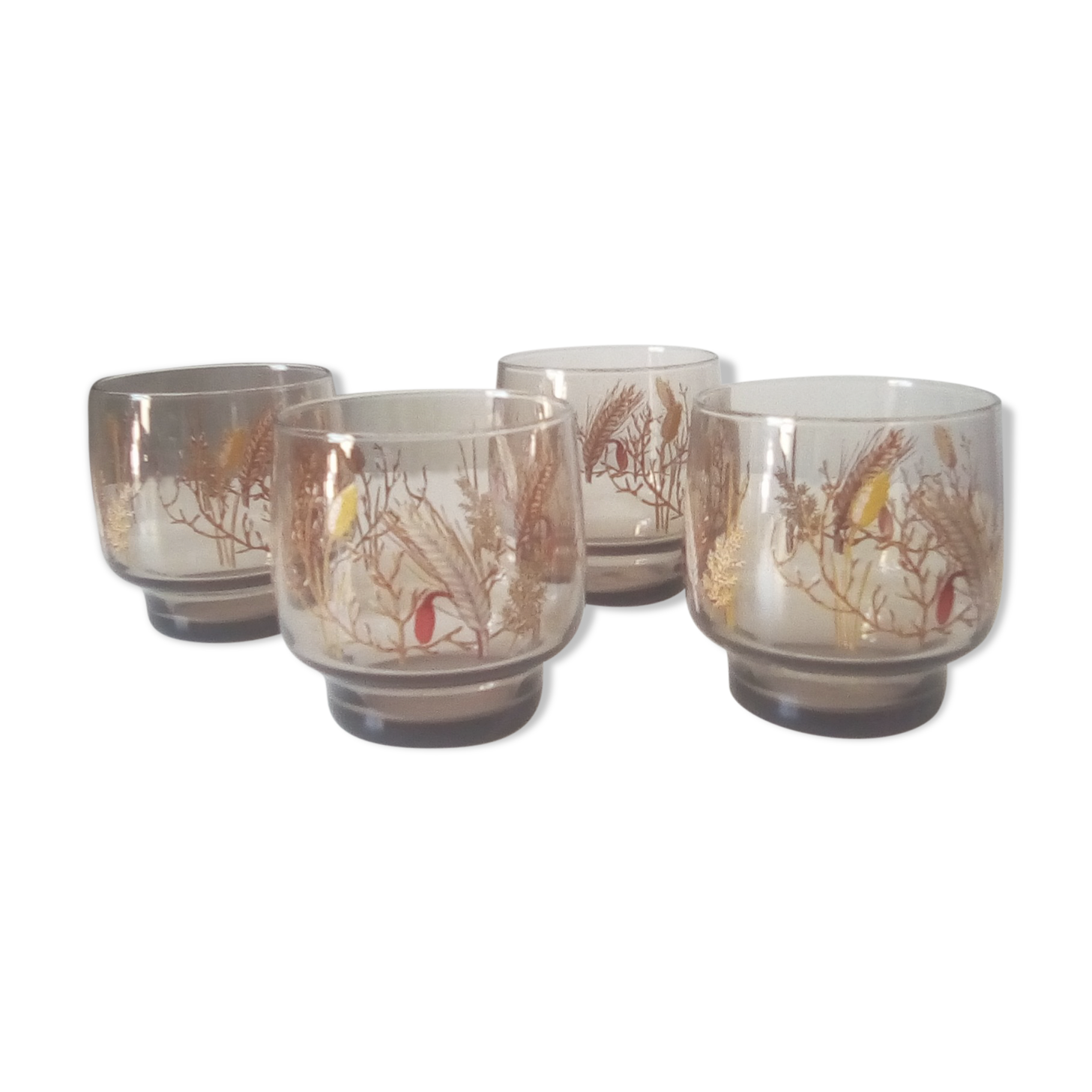 Set of 4 glasses "Tivoli" 70s glass of Arques Luminarc