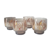 Set of 4 glasses "Tivoli" 70s glass of Arques Luminarc
