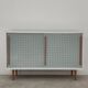 Commode bleue et blanche par Drevopodnik Brno 1960