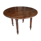 Table ronde à volets à rallonges bois Louis Philippe